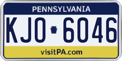 PA license plate KJO6046