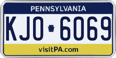 PA license plate KJO6069