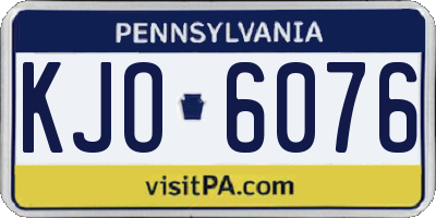 PA license plate KJO6076
