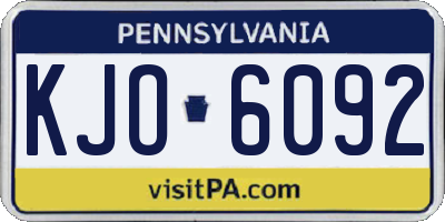 PA license plate KJO6092