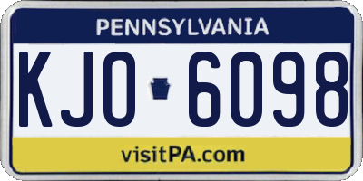 PA license plate KJO6098