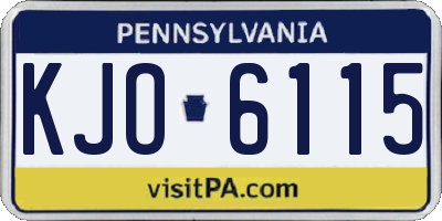 PA license plate KJO6115