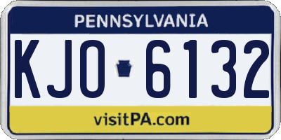 PA license plate KJO6132