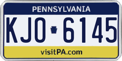 PA license plate KJO6145