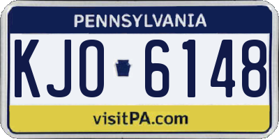PA license plate KJO6148