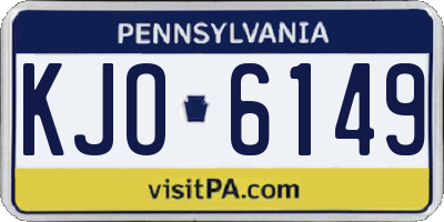 PA license plate KJO6149