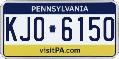 PA license plate KJO6150