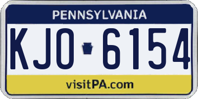 PA license plate KJO6154