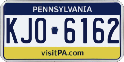 PA license plate KJO6162