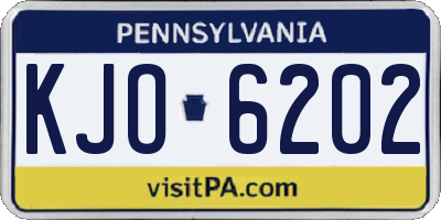 PA license plate KJO6202