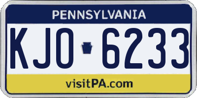 PA license plate KJO6233
