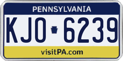 PA license plate KJO6239