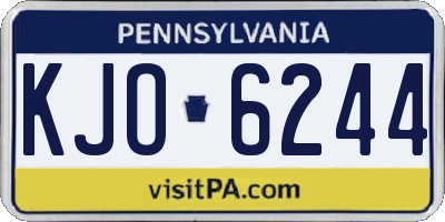 PA license plate KJO6244