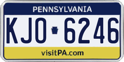 PA license plate KJO6246