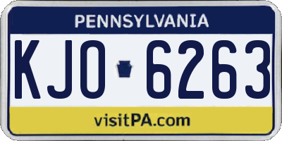 PA license plate KJO6263