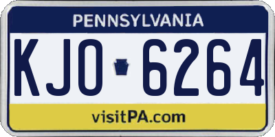 PA license plate KJO6264