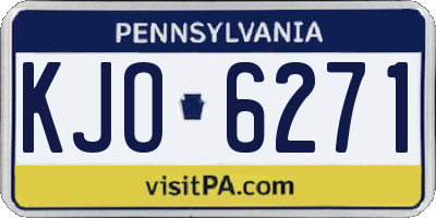 PA license plate KJO6271
