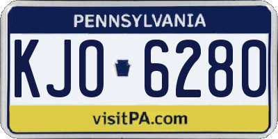 PA license plate KJO6280