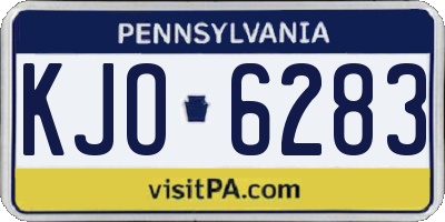 PA license plate KJO6283