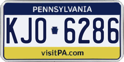 PA license plate KJO6286