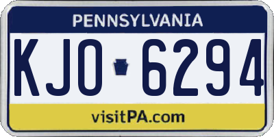 PA license plate KJO6294