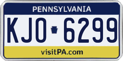 PA license plate KJO6299