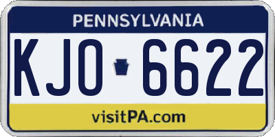 PA license plate KJO6622