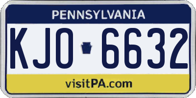 PA license plate KJO6632