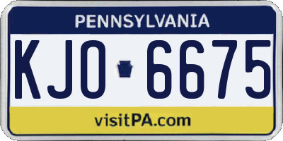 PA license plate KJO6675