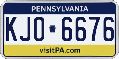 PA license plate KJO6676
