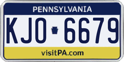 PA license plate KJO6679