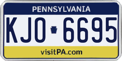 PA license plate KJO6695