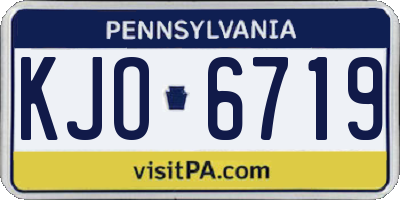 PA license plate KJO6719