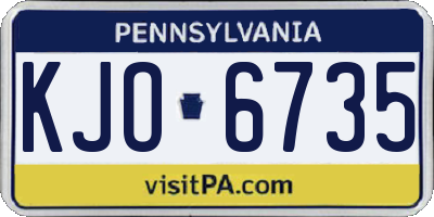 PA license plate KJO6735