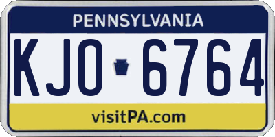 PA license plate KJO6764