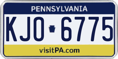 PA license plate KJO6775