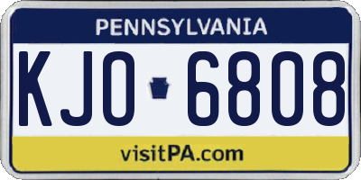 PA license plate KJO6808