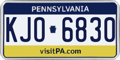 PA license plate KJO6830