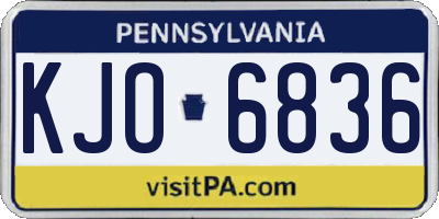 PA license plate KJO6836