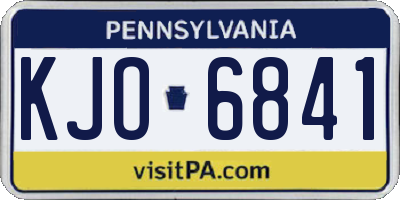 PA license plate KJO6841