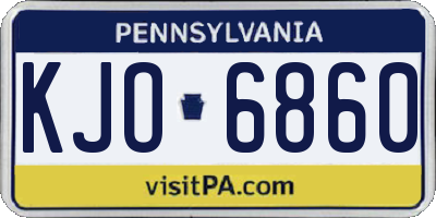 PA license plate KJO6860