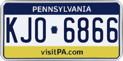 PA license plate KJO6866