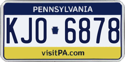 PA license plate KJO6878