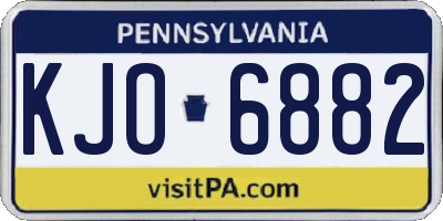 PA license plate KJO6882