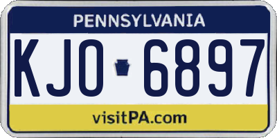 PA license plate KJO6897