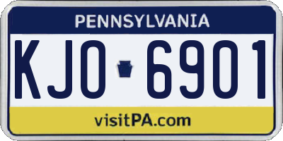 PA license plate KJO6901
