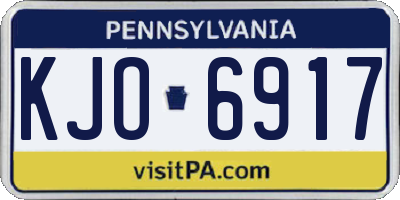 PA license plate KJO6917