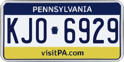 PA license plate KJO6929