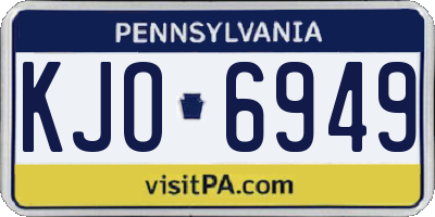 PA license plate KJO6949