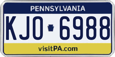 PA license plate KJO6988